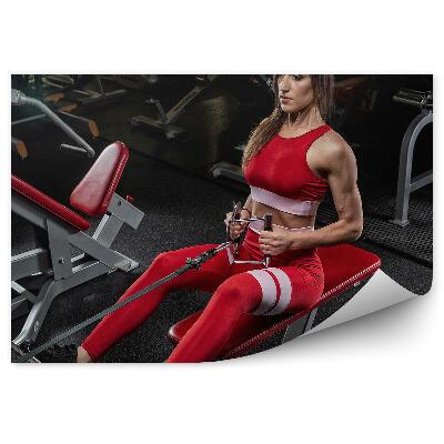 Decor fototapet Femeie canotaj exercițiu de gimnastică