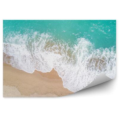 Fototapet Vedere Aeriană A Plajei Cu Nisip Tropical Valurile Oceanului