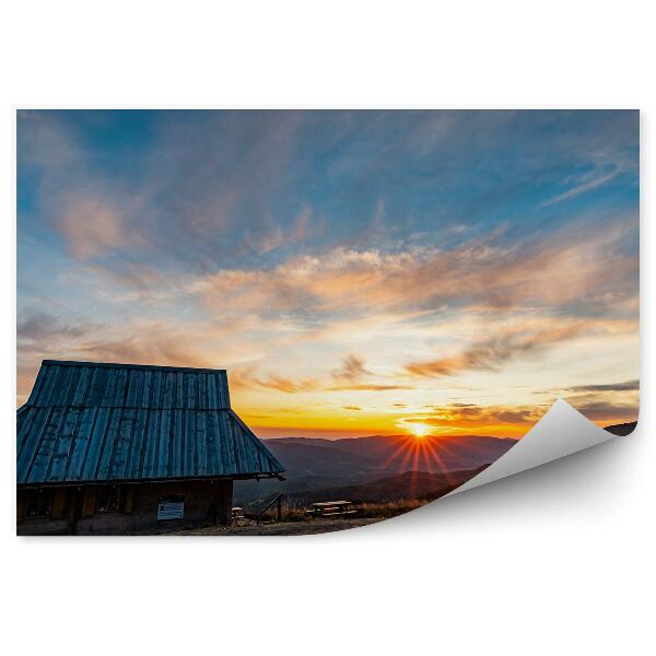 Decor fototapet Strălucirea Soarelui Peste Vârfurile Munților Bieszczady
