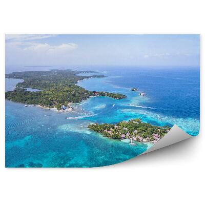 Fototapet perete Insulele Adăpostesc Copaci Ocean Cartagina Colombia Cer Nori