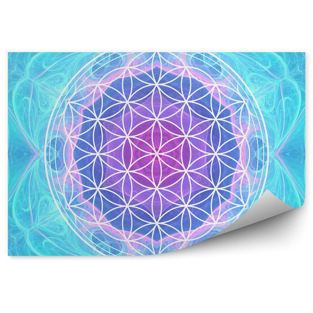 Fototapet vintage Abstracție Mandala Pe Un Fundal Albastru
