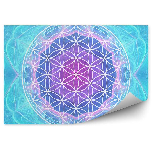 Fototapet vintage Abstracție Mandala Pe Un Fundal Albastru