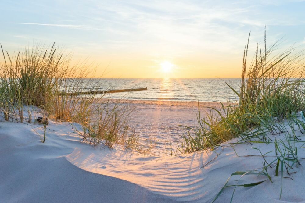 Fototapeta Plaża morze wschod słońca