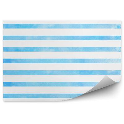 Fototapet Model De Nori Abstracti Orizontal Cu Dungi Albe Albastre