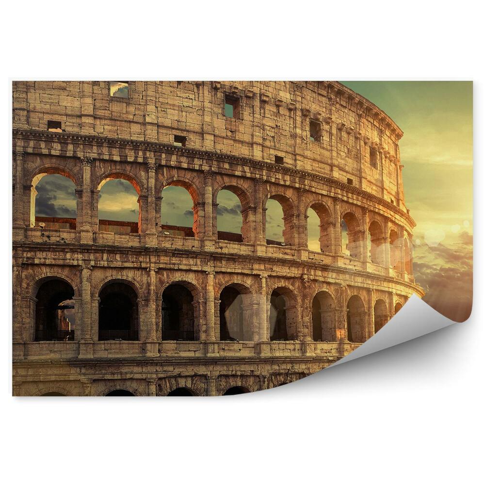 Fototapet Colosseum Ruine Copaci Apus Roma Italia