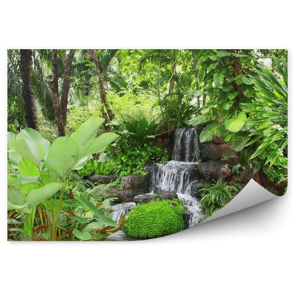 Fototapet vintage Cascada Într-O Grădină De Palmieri Tropicali