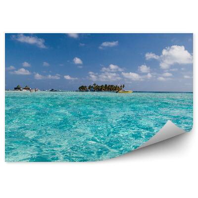 Fototapet Case, Barcă, Plante, Apă Limpede