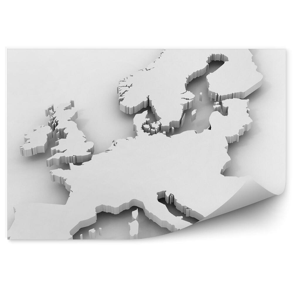 Fototapet pentru perete Harta Europei Contour 3D