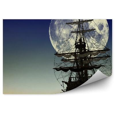 Fototapet pentru perete Veche navă răsărit de lună