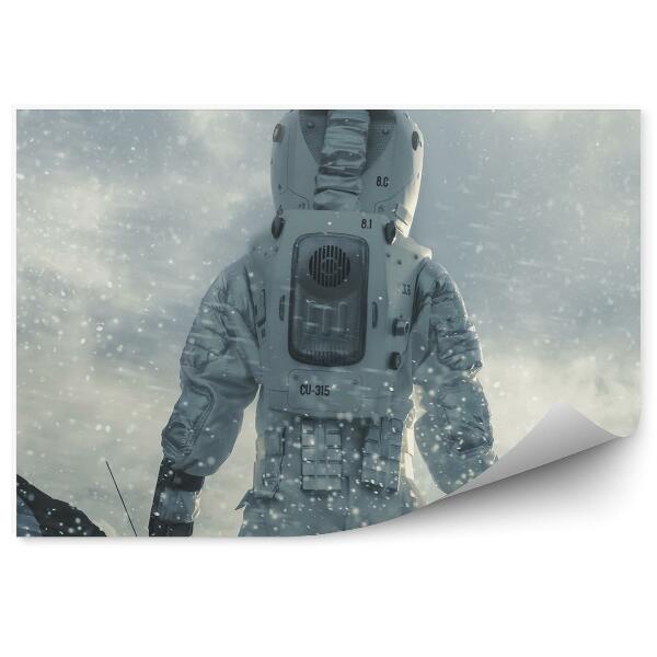 Fototapet Stația Spațială Astronaută Nori Cer Zăpadă