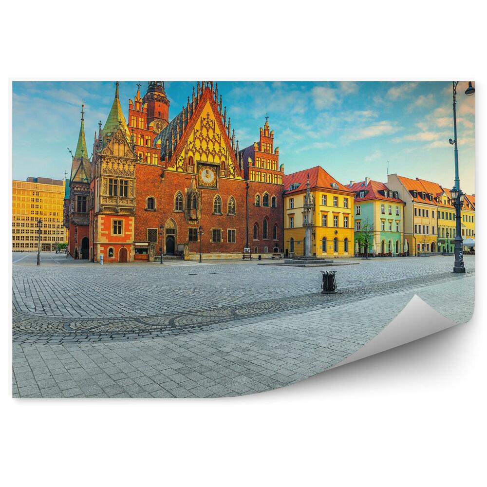 Fototapet vintage Primăria Din Piața Wroclaw
