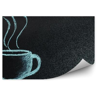 Fototapet Tablă cu desen cu cretă de boabe de cafea