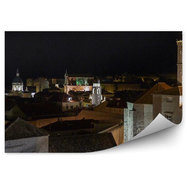 Fototapet perete Dubrovnik Croația Castele Clădiri Lumini De Noapte