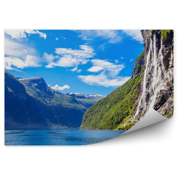 Decor fototapet Golful Norvegiei, stânci, munți, natură, verde