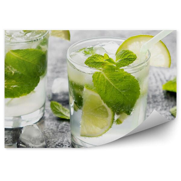 Fototapet vintage Bea băutură alcoolică mojito gheață mentă lămâie