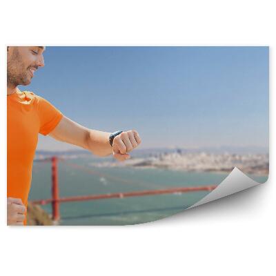 Decor fototapet Omul Golden Gate oraș ocean deal