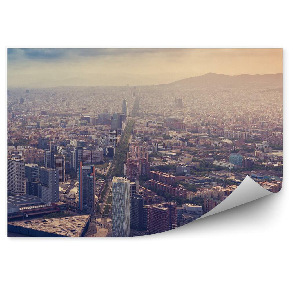 Fototapet Vedere Aeriană A Zgârie-Norilor Din Barcelona