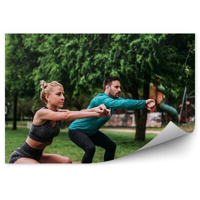 Fototapet perete Fitness copac sport sport stretching