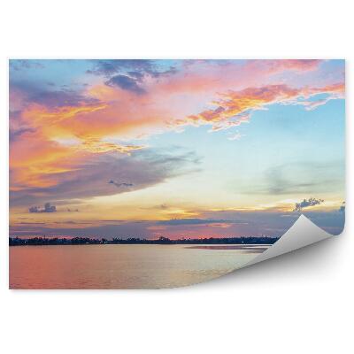 Fototapet vintage Apă Colorată Din Cerul Apusului De Soare