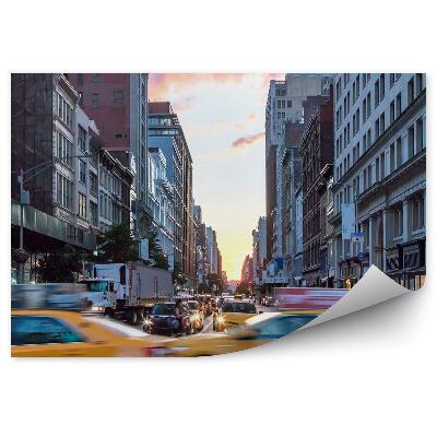 Fototapet Taxiuri galbene trafic broadway transport oraș