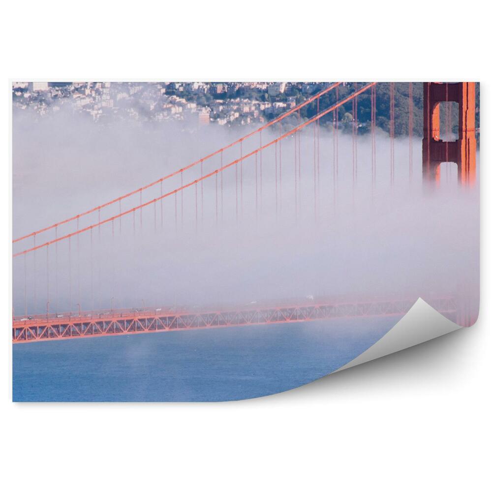 Decor fototapet San Francisco Golden Gate Bridge Ocean Dimineața Ceață Zgârie-Nori Vedere La Oraș