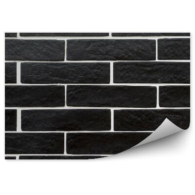 Fototapet perete Caramizi Negre Cu Chit Alb