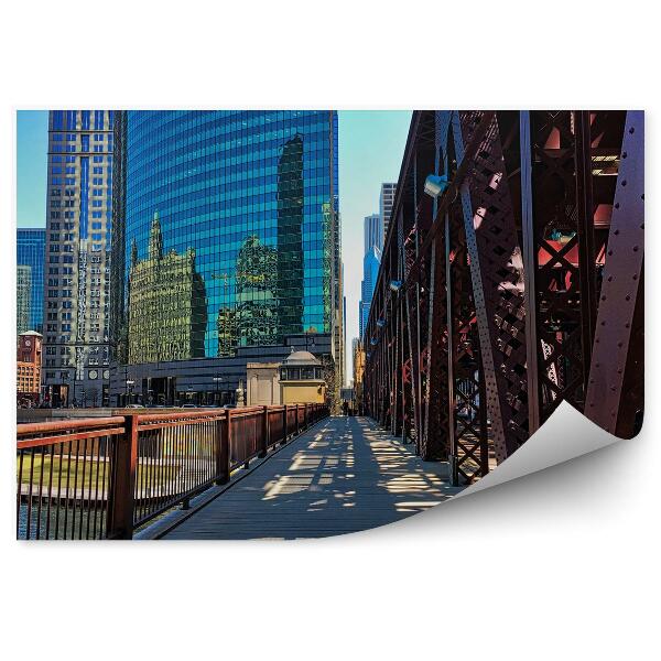 Fototapet pentru perete Liniile de tren înalte ale orașului Chicago