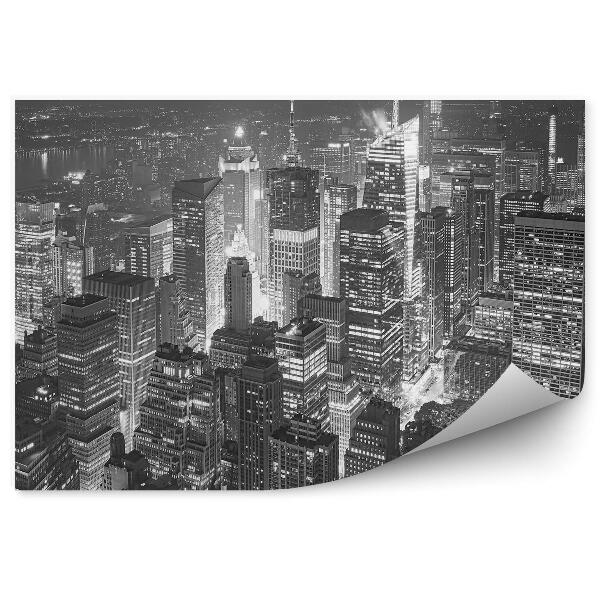 Fototapet vintage Zgârie-Nori Alb-Negru Manhattan New York Nori