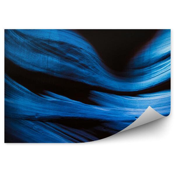 Fototapet pentru perete Unde Albastre Abstractie Fundal Negru Canion