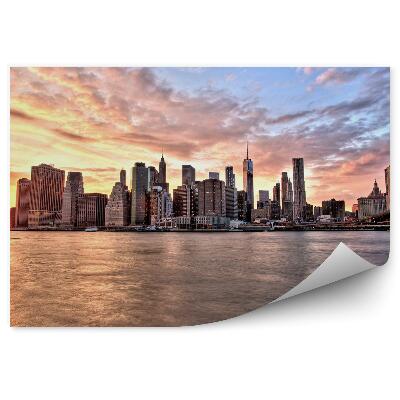 Fototapet New York Podul Brooklyn Râul Cer înnorat