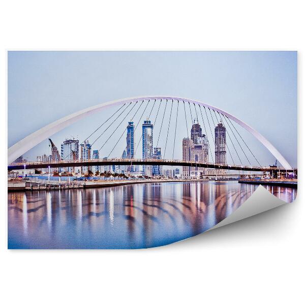 Decor fototapet Zgârie-Nori Poduri Trotuare Dubai Palmieri