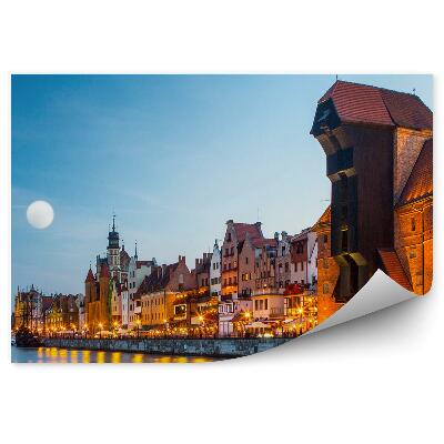 Fototapet vintage Clădiri Portuare Marea Baltică Luna Gdańsk
