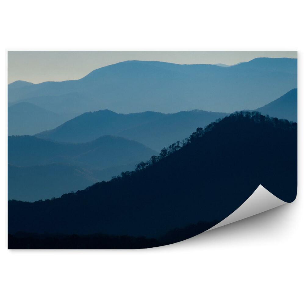 Fototapet vintage Vedere Ceață Asupra Munților Cu Umbre