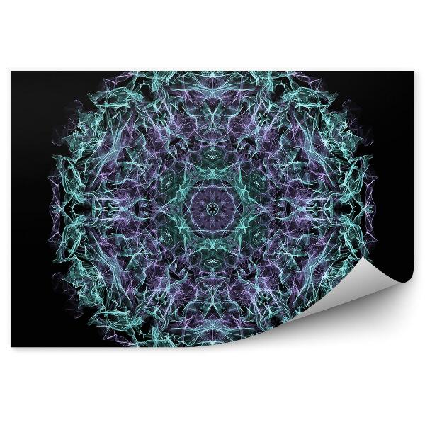 Fototapet Mandala Turcoaz Mov Flăcări