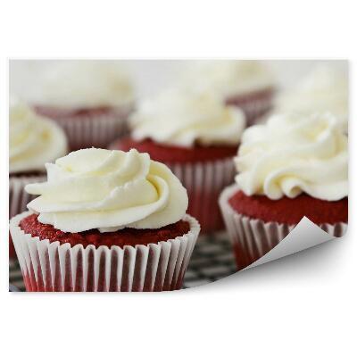 Fototapet pentru perete Briose cu ciocolată frișcă produse de patiserie dulci