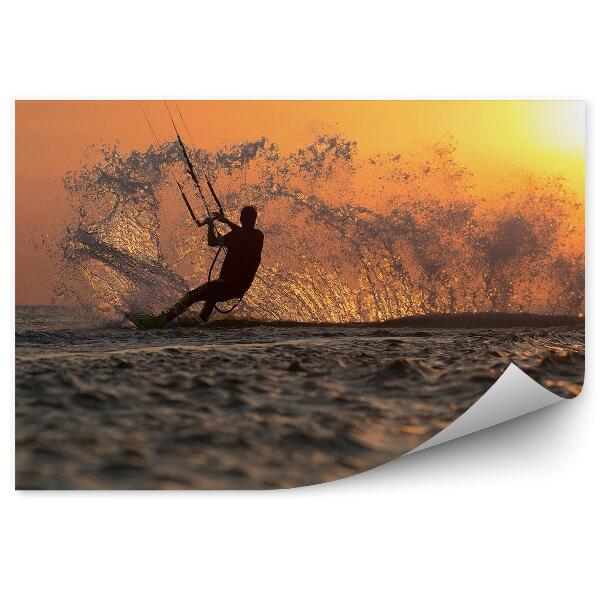 Decor fototapet Kitesurfing ocean apus de soare sport