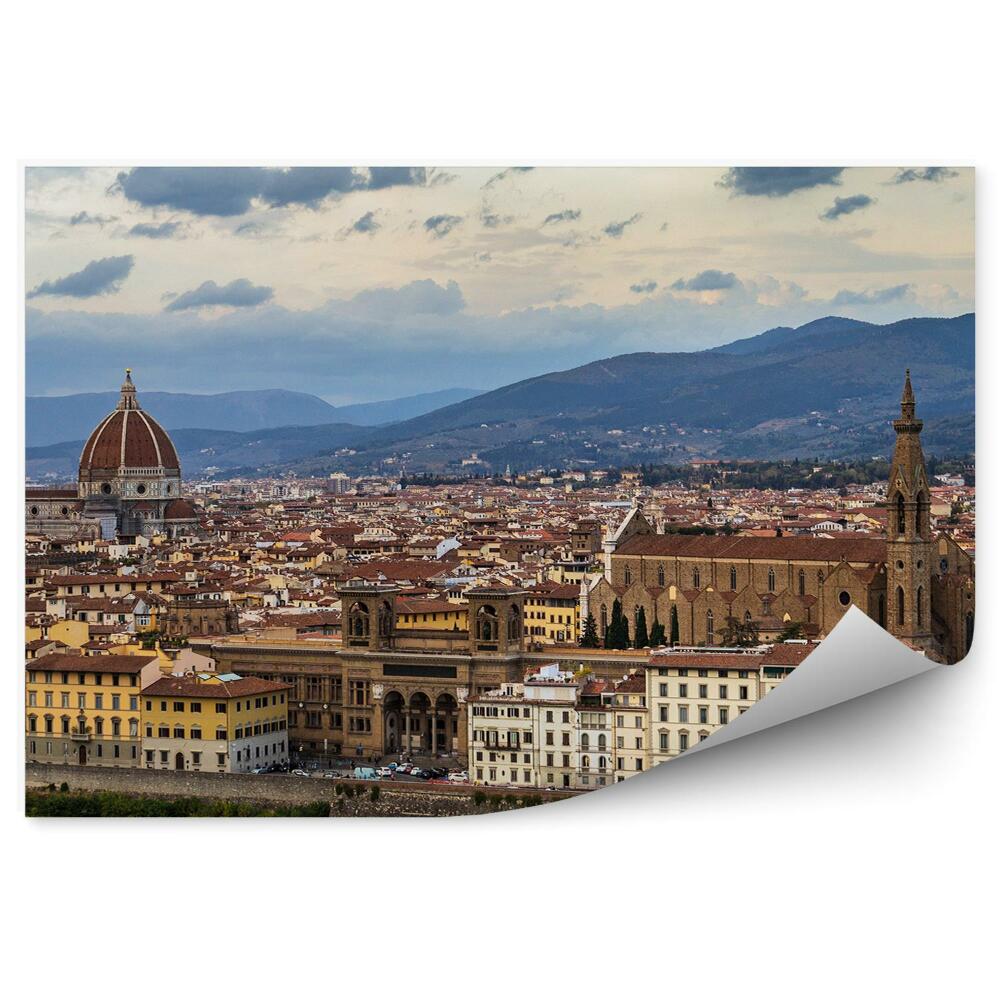 Fototapet vintage Vedere Aeriană Catedrala Din Florența Santa Maria Del Fiore Clădiri