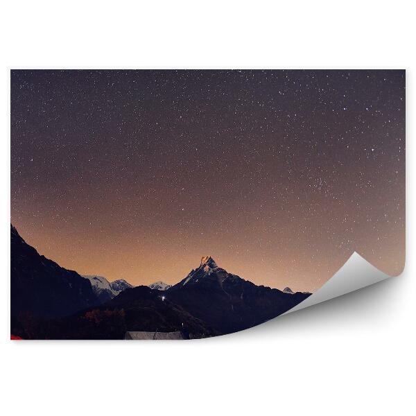 Fototapet perete Munții Himalaya Găzduiesc Stele Cerului Galaxie Noapte