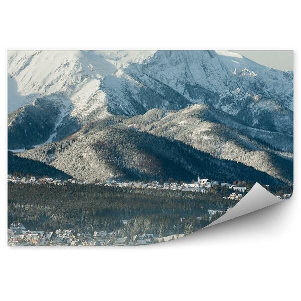 Decor fototapet Munții Giewont Zăpadă Cabane De Iarnă Iarnă Munții Tatra