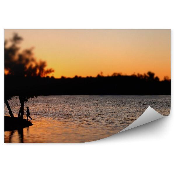 Fototapet perete Fisherman Lake Murray Sunset Trees