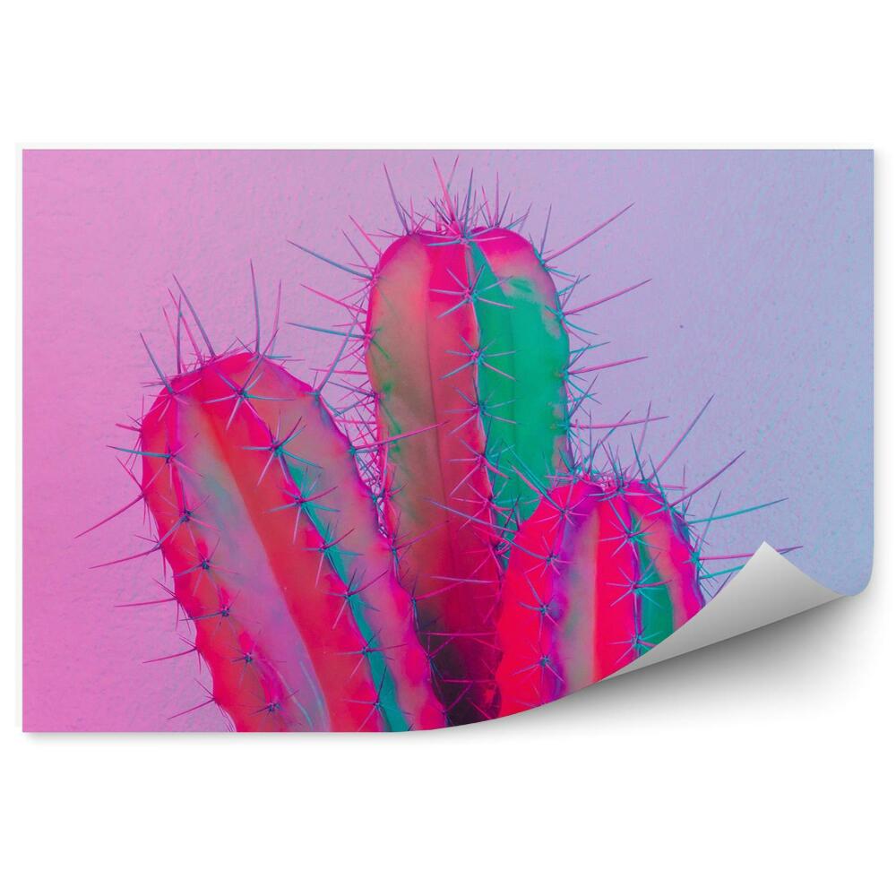 Decor fototapet Cactus creativ cu neon