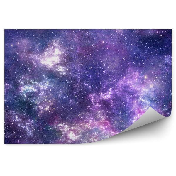 Fototapet vintage Nebuloasa Galaxie Alb Mov Abstracție Stele