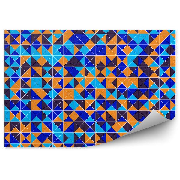 Fototapet Model De Forme Geometrice Mozaic Albastru Portocaliu