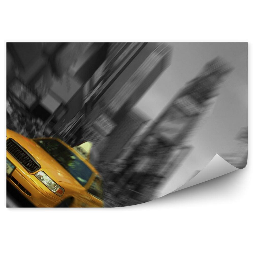 Fototapet pentru perete Taxi galben în mișcare
