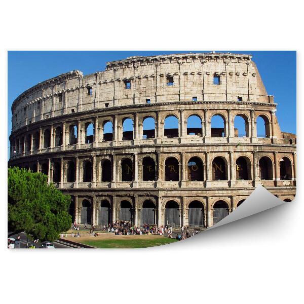 Fototapet vintage Italia Roma Colosseum turişti