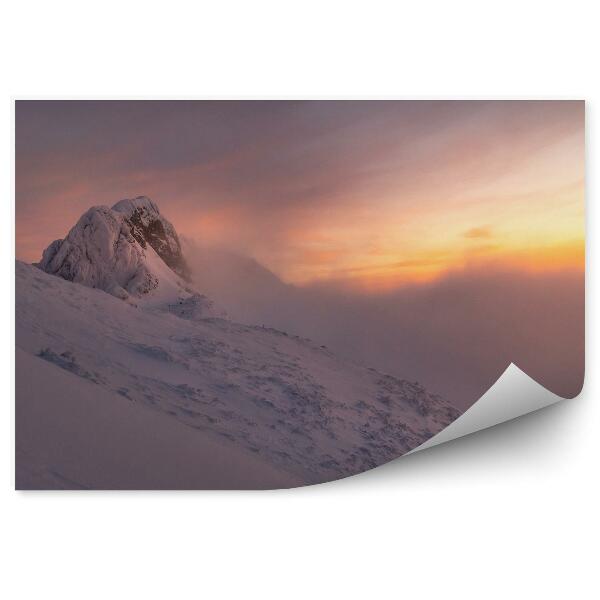 Decor fototapet Munții Tatra Apus De Soare Zăpadă Iarnă Munți