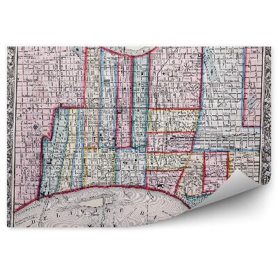 Fototapet perete Harta veche a orașului Philadelphia