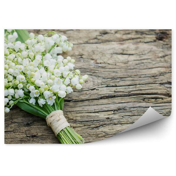 Fototapet pentru perete Buchet de lacramioare pe placă de lemn