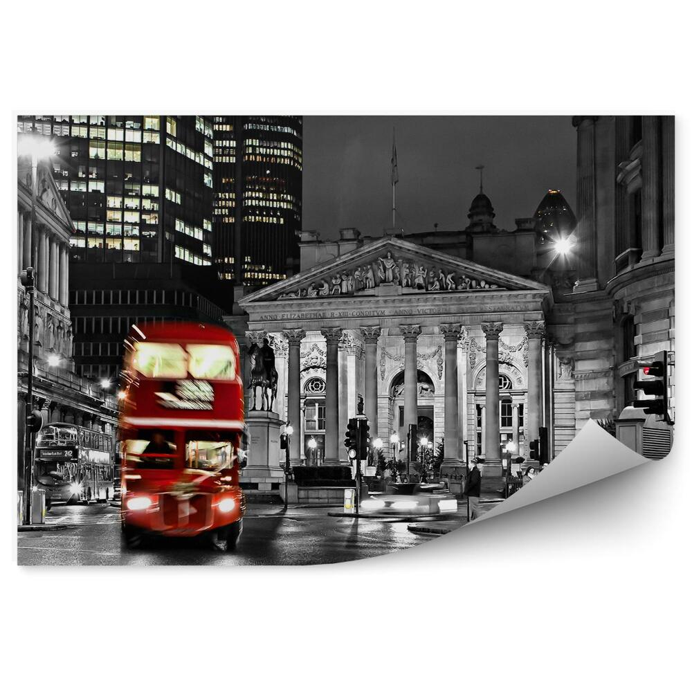 Fototapet perete Royal Stock Exchange Zgârie-Nori Strada Autobuz Roșu Londra