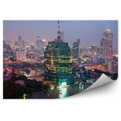 Fototapet perete Zgârie-Nori Copaci Bărci Ocean Tokyo